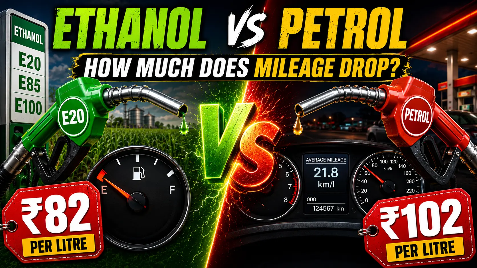 Ethanol vs Petrol: How E20, E85 and E100 Fuel Affect Mileage, Price and Running Costs